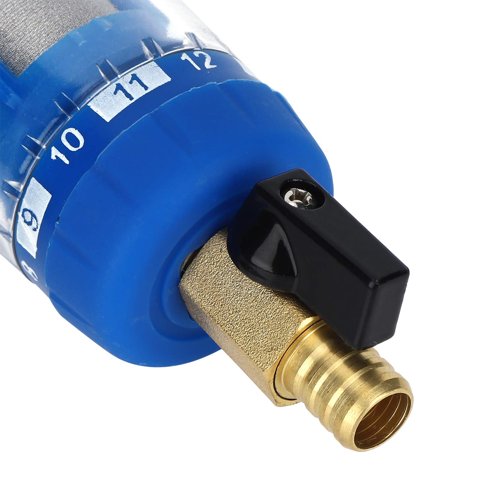 Filtre à Eau Rotatif, Accessoire de Purificateur D'eau de Pré-filtre Réutilisable Filtres à eau sous éviers de 50 Microns pour Eau de Ville/Puits G1 (1 Pouce) MNPT + G3 / 4 (6 Points) FNPT