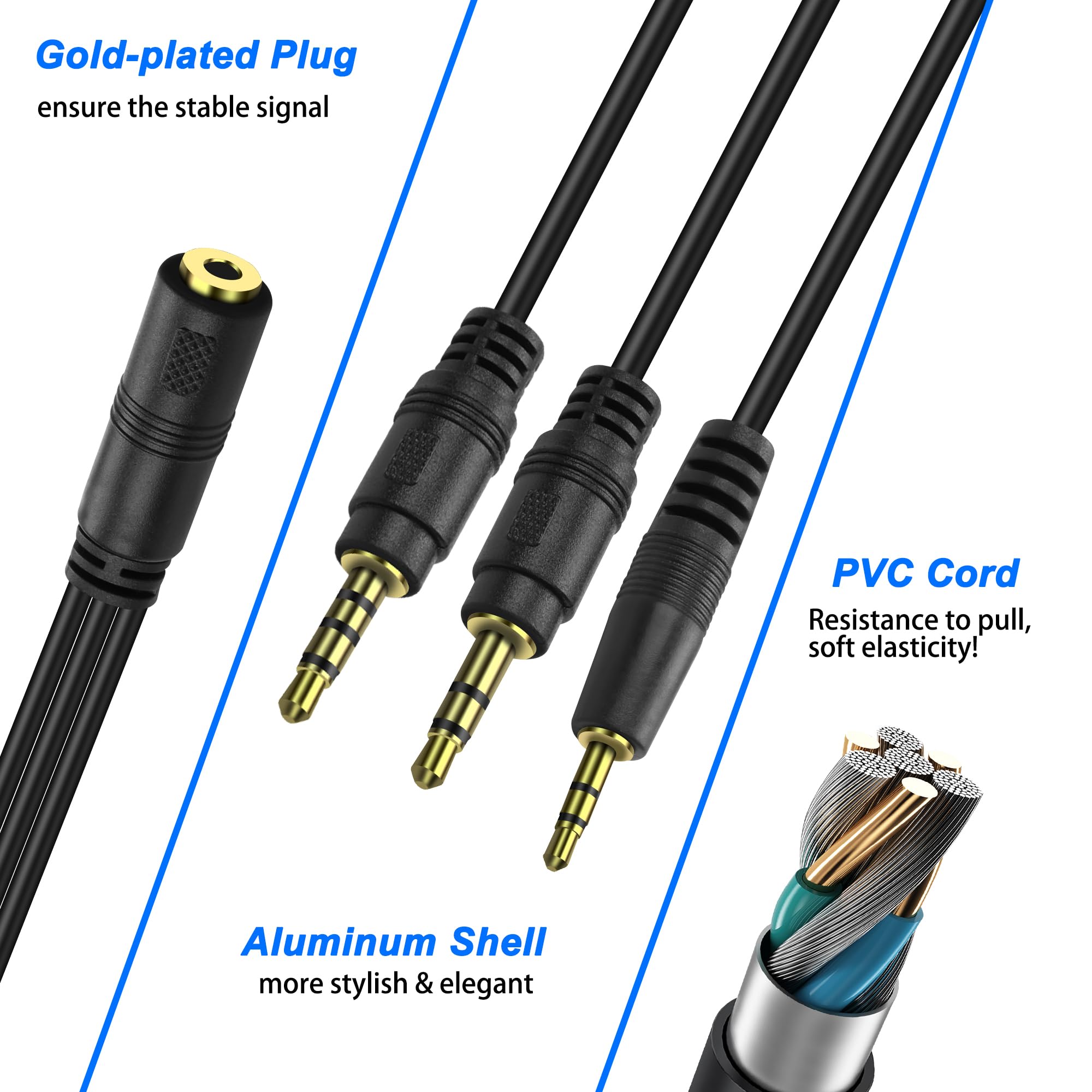 Lot De 6 Connecteurs Audio Mâles 2,5 Mm TRS - Pour Réparer Vos Câbles D'écouteurs Stéréo Cassés