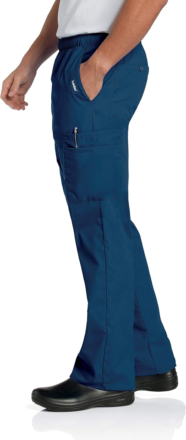 Landau Men's Comfort 7-Pocket Elastic Waist Drawstring Cargo Scrub Pant: Clothing, Shoes & Jewelry