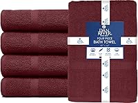 Vista 3 de DAN RIVER Juego de 4 toallas de baño, 27 x 54 pulgadas, 100% algodón, más grandes y ligeras, de secado rápido, súper suaves y absorbentes, toallas