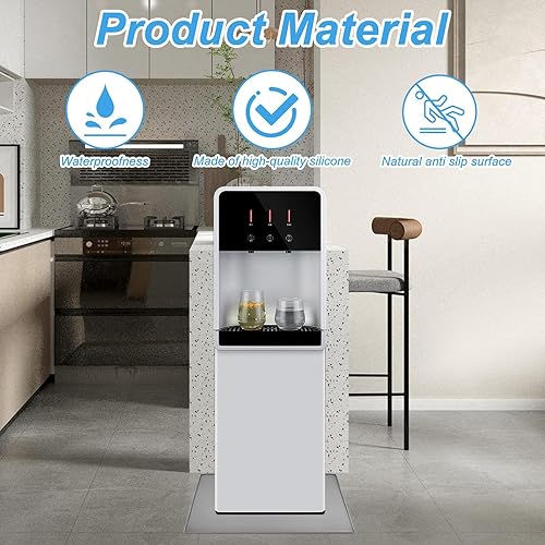 Miniatura 3 de YEXEXINM Dispensador de agua impermeable con borde elevado para suelos de madera dura y protector de encimera, tapete dispensador de agua