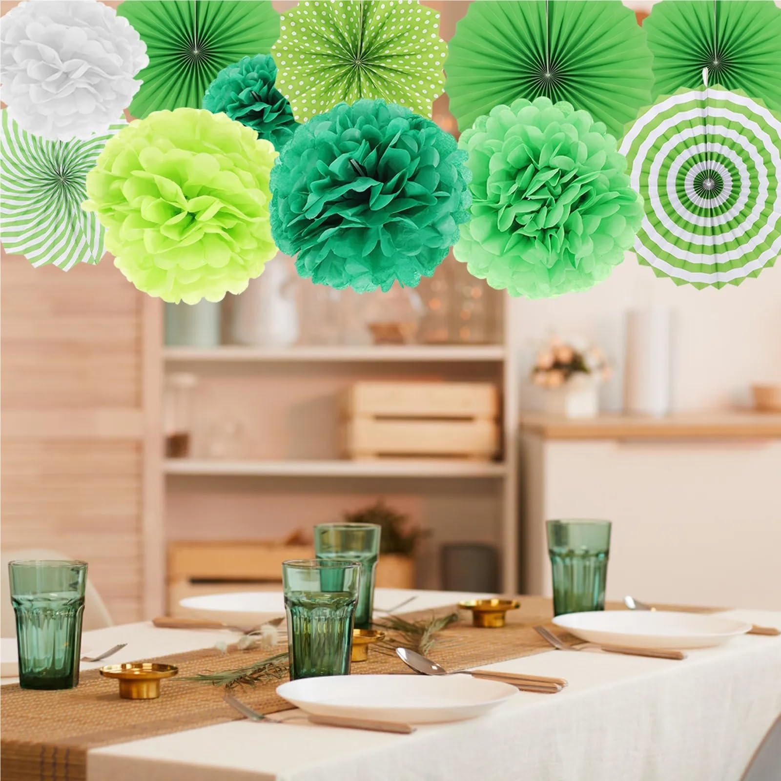 Pompones Decoracion Flor de pompón abanicos papel