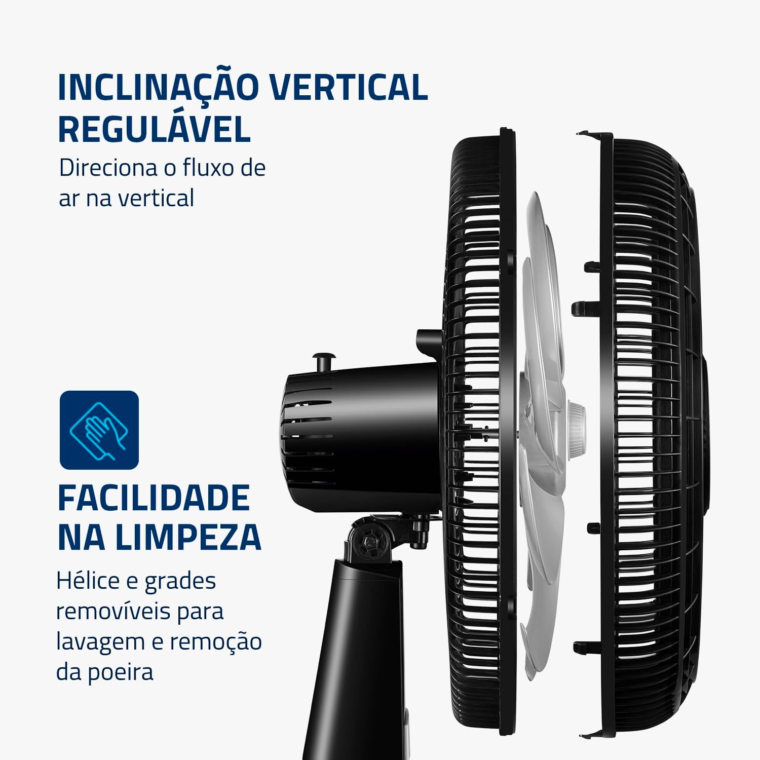MONDIAL Ventilador de Mesa 40cm Turbo, Preto/Prata, 140W, 110V - NVT-40-8P-B MONDIAL Ventilador de Mesa 40cm Turbo, Preto/Prata, 140W, 110V - NVT-40-8P-B