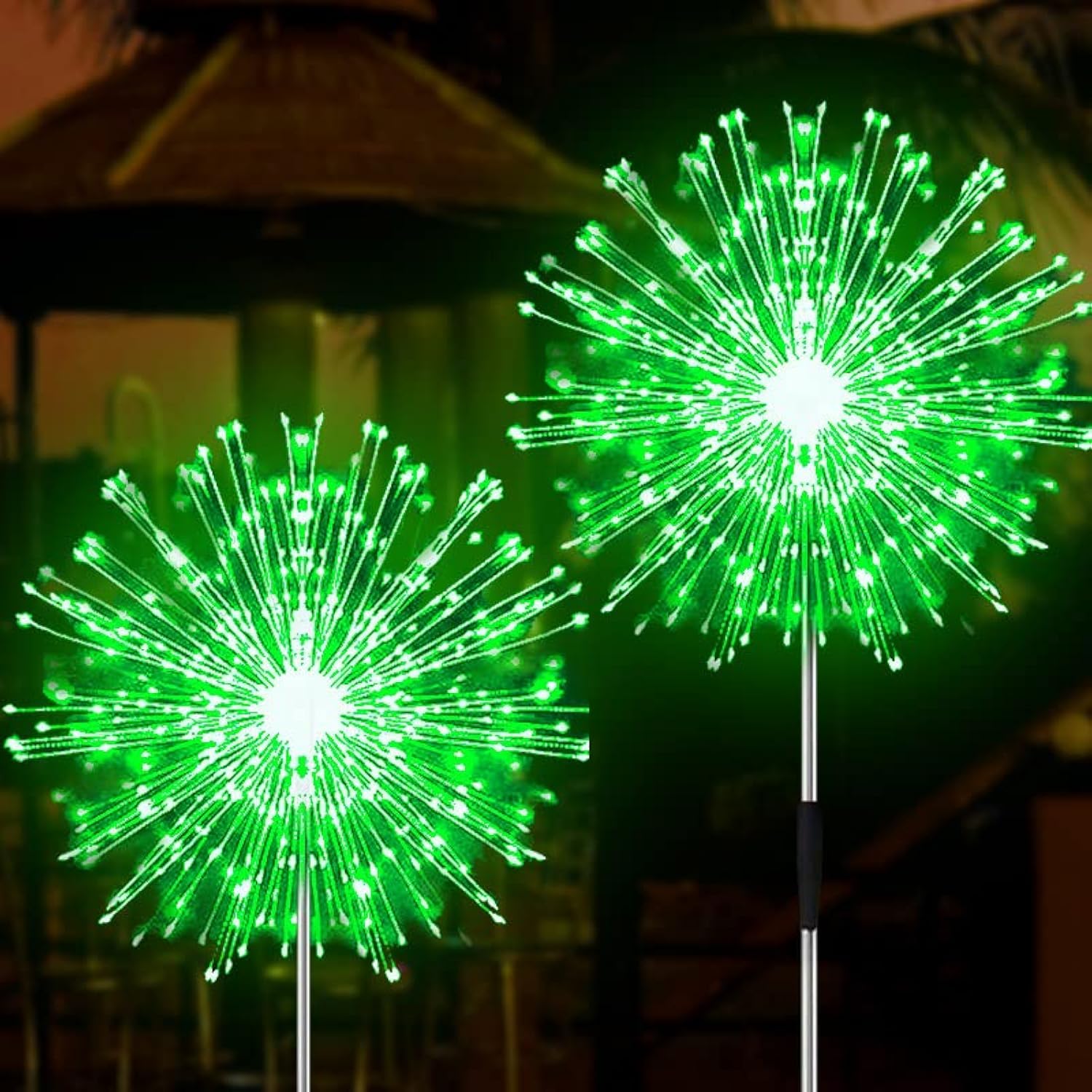 JJGoo2 Pack 120 LED Solar Garden Lights, Green, Outdoor Waterproof, DIY Any Shape, 2 Lighting Modes (Twinkling/Steady On), Green