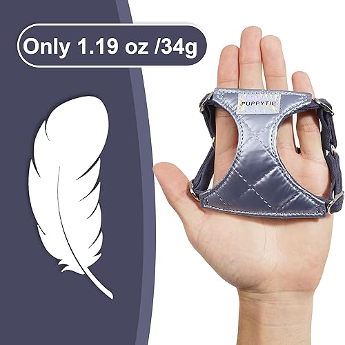 Miniatura 2 de Puppytie Arnés sin tirones para perro, con correa multifunción, pechera suave y ajustable para mascota, no ahorca, chaleco a prueba de escape, azul