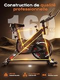 Dskeuzeew Vélo d’Appartement Connecté, Vélo d’Exercice à Résistance Magnétique 0–100%, Silencieux, Support Tablette & Capteur Cardiaque, Supporte Jusqu’à 160 kg (Rouge et Noir) - 3
