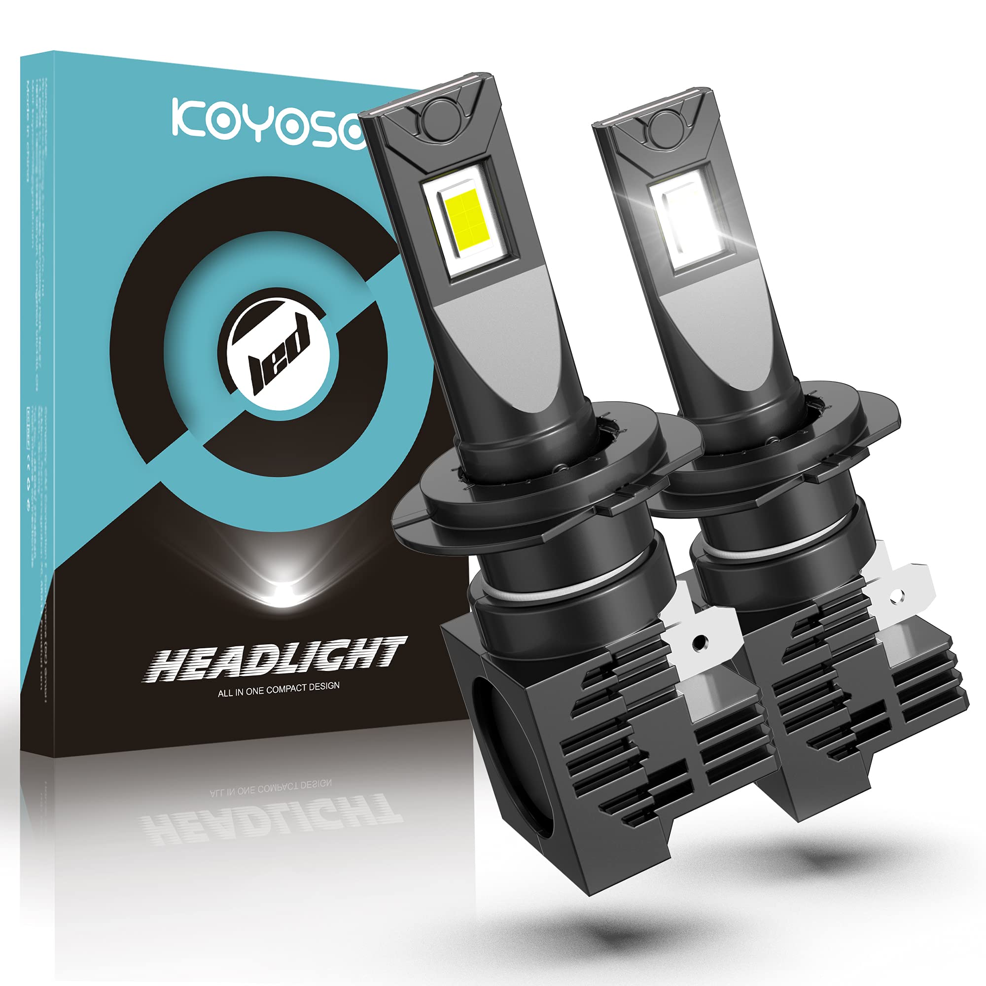 Lampadine H7 LED KOYOSO 100W 26000LM - 6500K Bianco Freddo - Per Auto 12V - Impermeabili IP68 - Foto 9