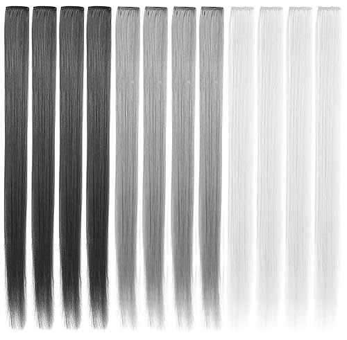 Miniatura 9 de ZHAOWWEI 16 extensiones de cabello sintético de color princesa con reflejos para fiestas, multicolor, extensiones de cabello sintético con clip