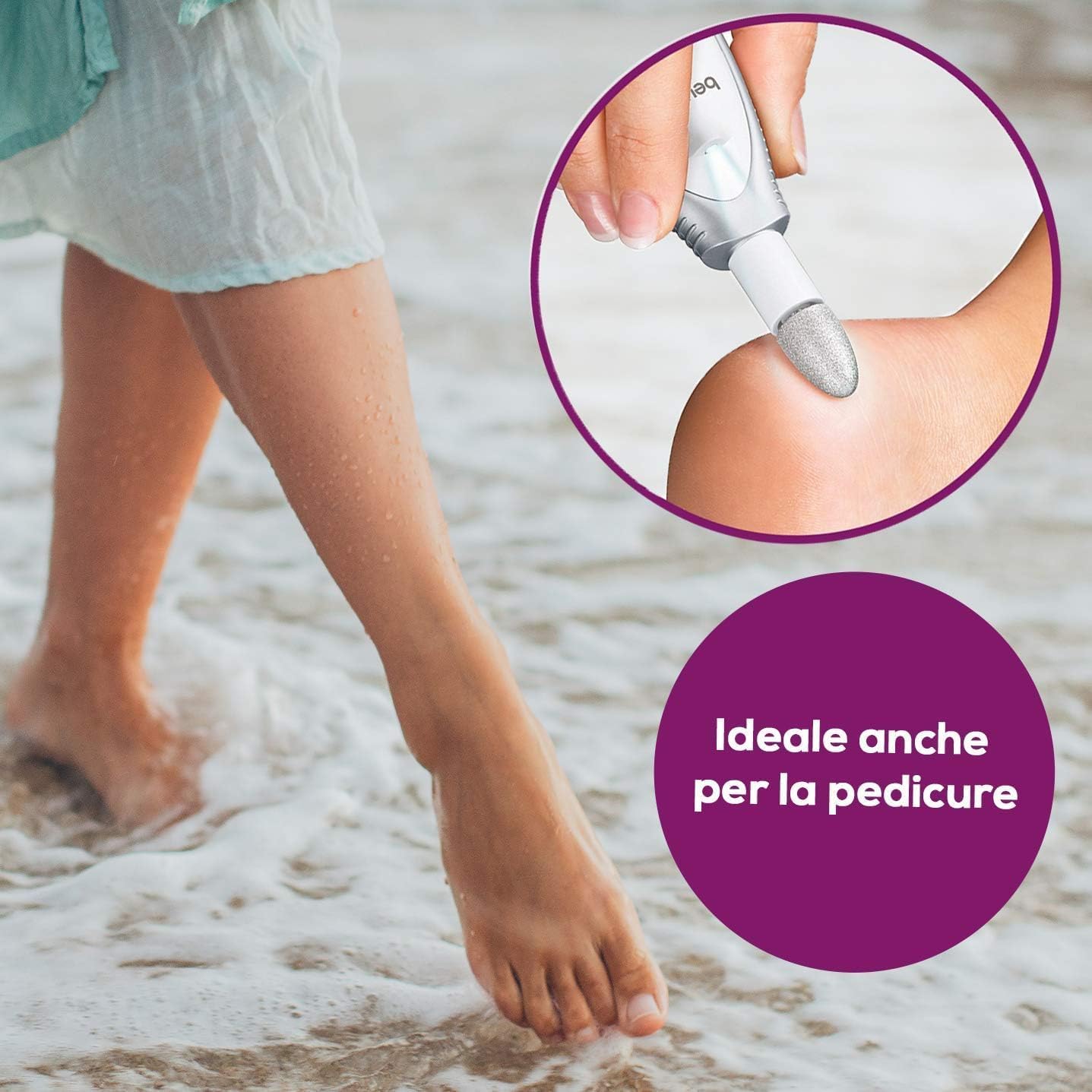 Beurer MP 41 Fresa Elettrica per Unghie con 7 Accessori in Zaffiro e Feltro, Manicure e Pedicure Professionale a 4600 Giri/min, Luce LED, Rotazione Reversibile, Adatto a Diabetici, con Custodia