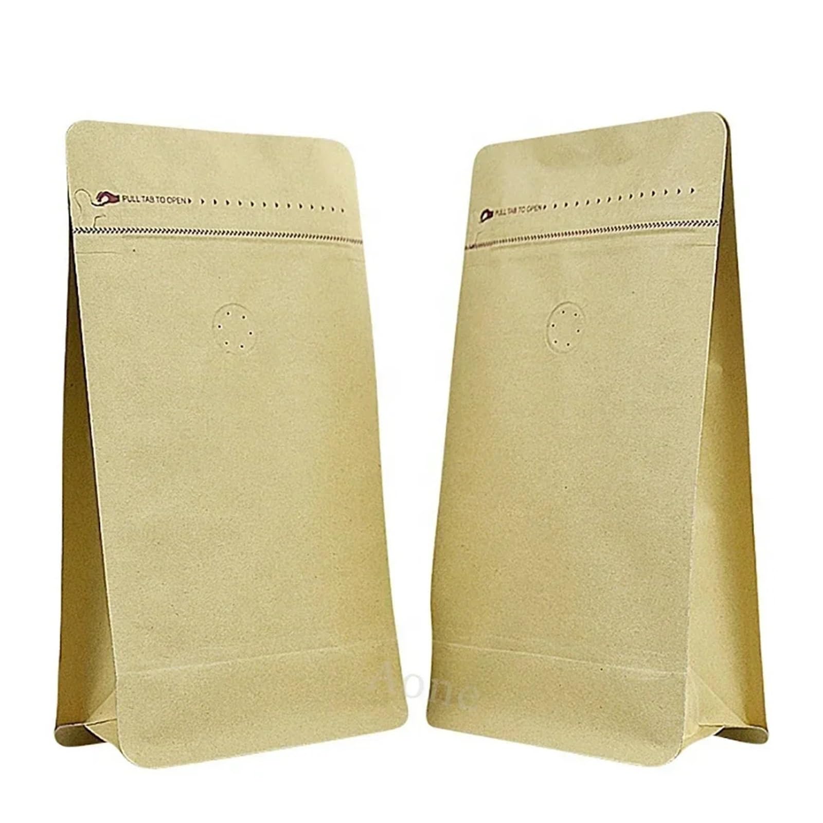 Bolsas de café con válvula 100g de papel Kraft marrón termosellables para envasar tostado