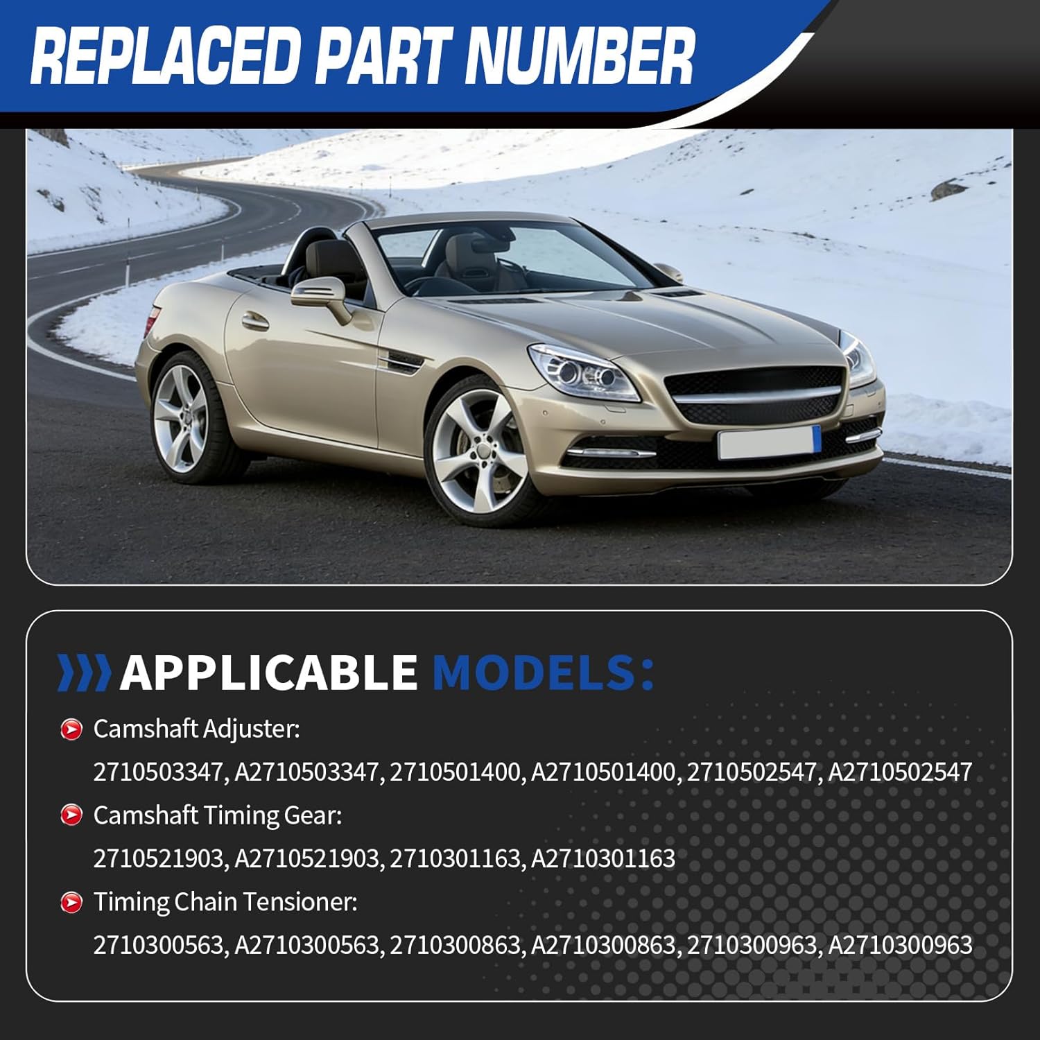 Timing Chain Kit with Camshaft Adjuster Compatible with C-Class C250 C180 C200 Replace 2710503347 2710501400 2710502547