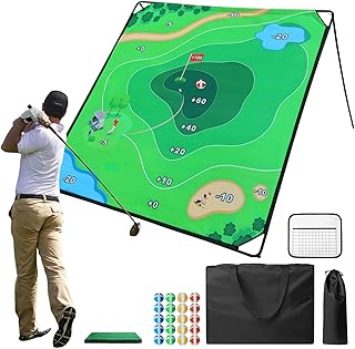 Golf Chipping Game Set, 71"x71" Portable Sticky Golf Game for Chipping Practice with Sticky Balls & Storage Bag for Indoor Outdoor