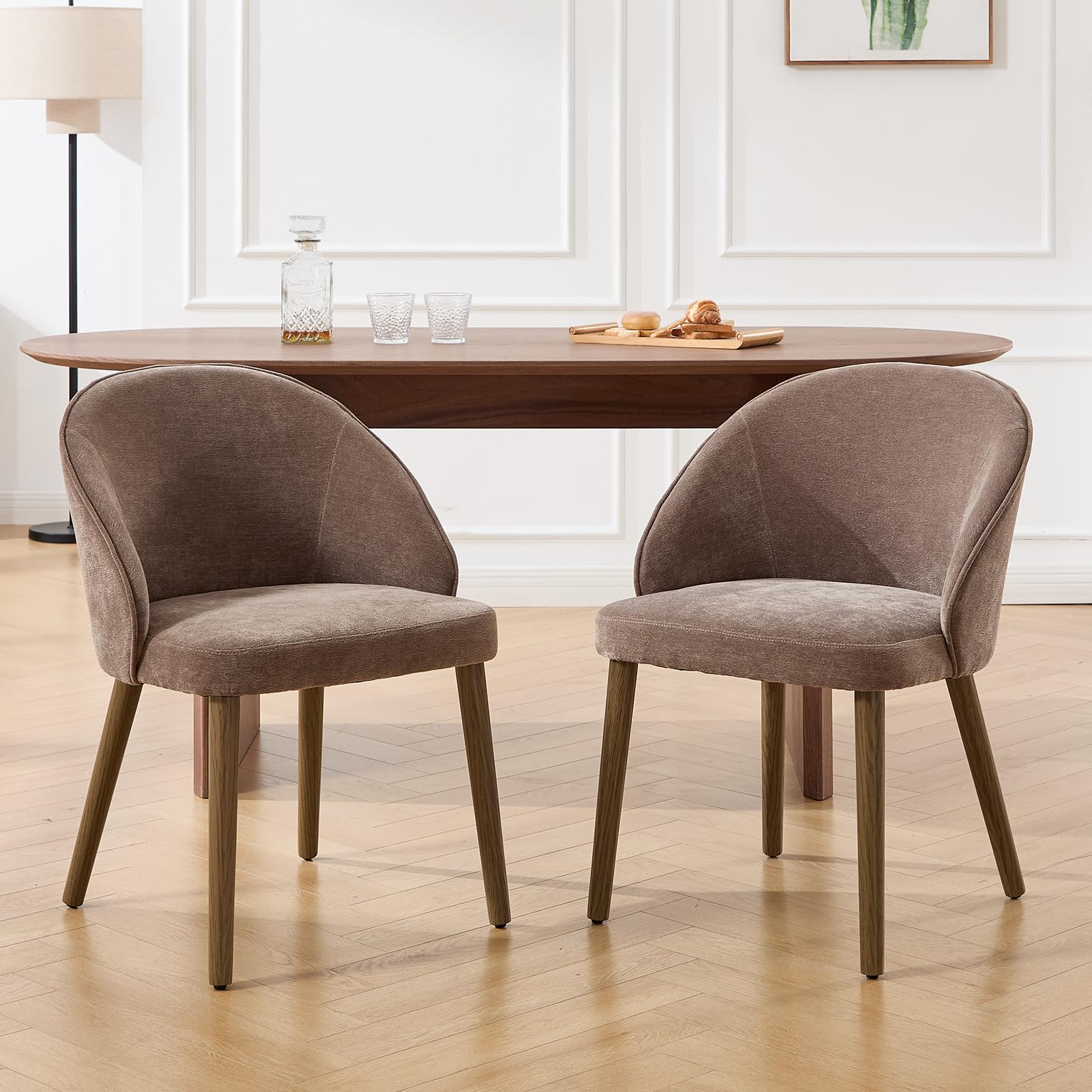 Set di 2 Sedie Sala da Pranzo Moderne per Cucina, Marrone