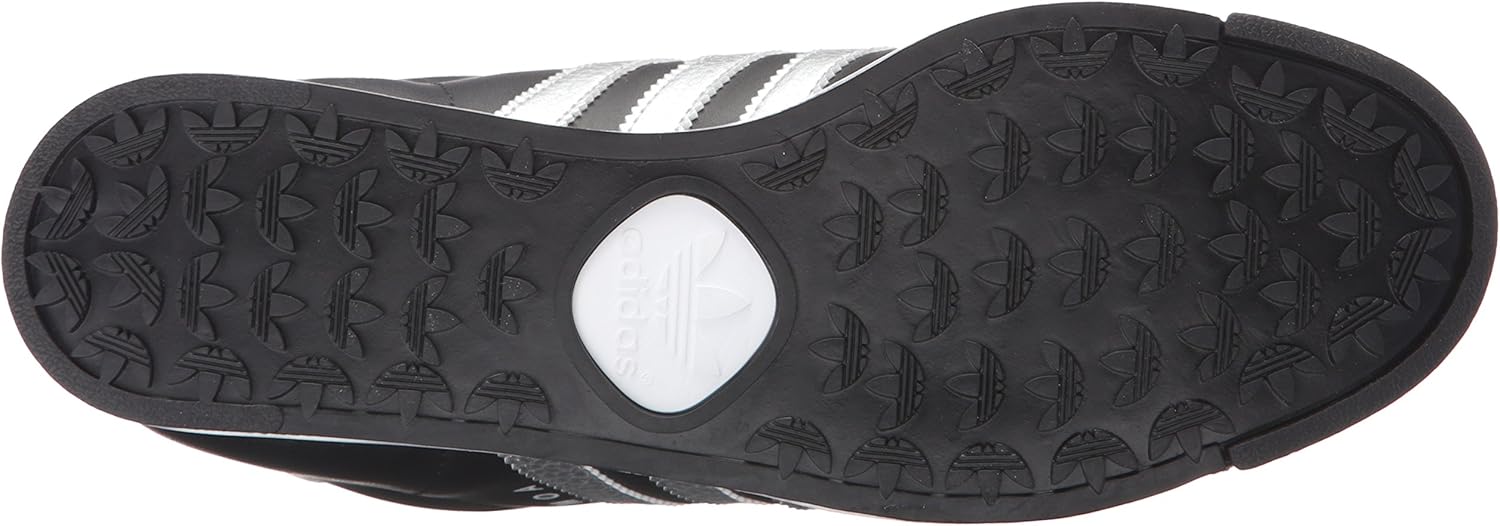 adidas Originals Men's Samoa Retro Sneaker Running Shoe, Black/Metallic Silver/White, 8.5 M US