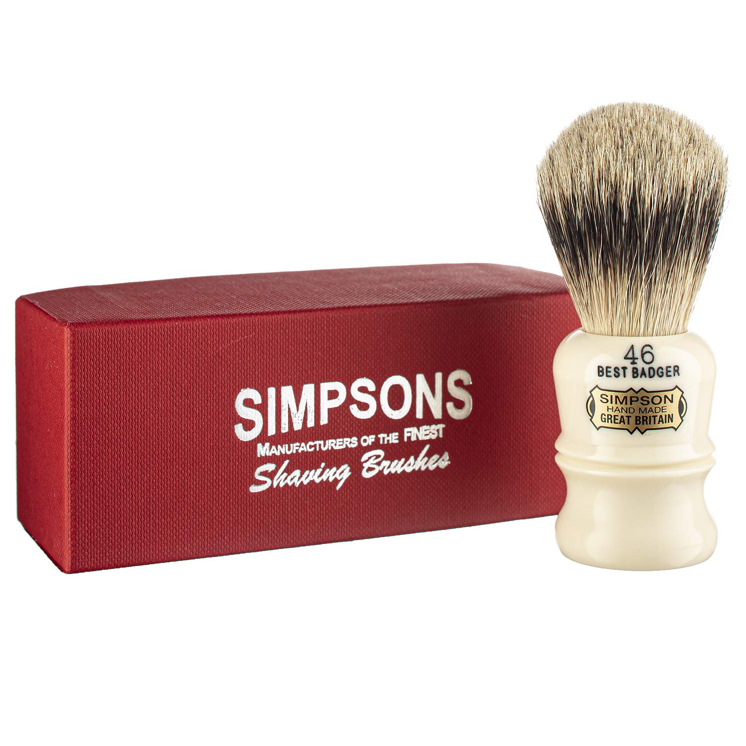 Simpson Berkeley 46 Pure Badger Shaving Brush - Handmade British Shaving Brush for Men - Premium Quality by Simpson Shaving Brushes (Berkeley 46 Pure Badger)