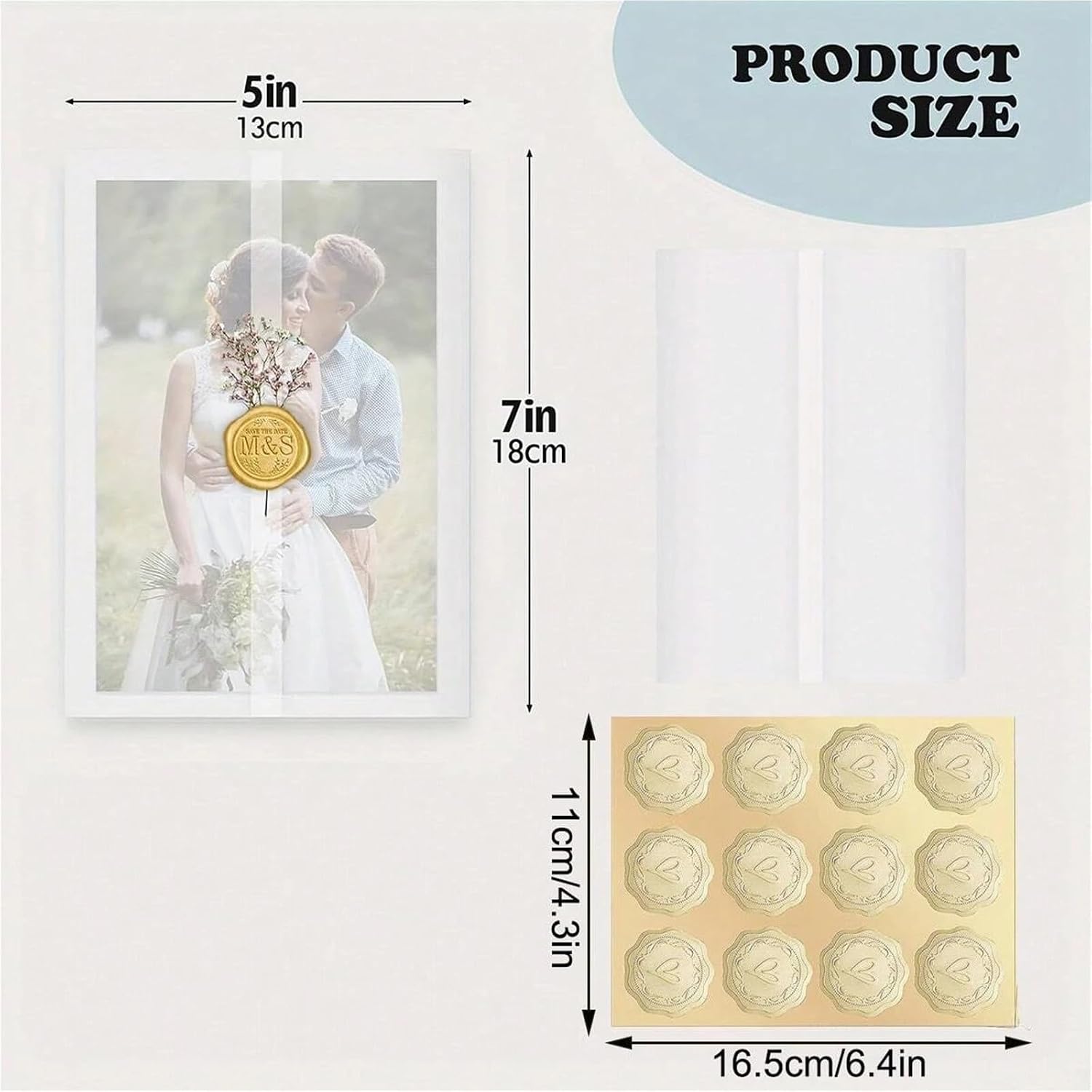 Wedding Invitation Sleeves 48pcs Pre-Folded Vellum Jackets for Invitations, 5x7 Paper for Wedding Translucent Wrap
