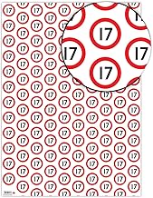 Brainbox Candy - 2 Sheets of Funny '17th Birthday' Wrapping Paper - Warning Sign Wrap - Age 17 Gift Wrap For Him Her Girls Boys - Seventeenth Birthday Presents - Folded Quality Wrap