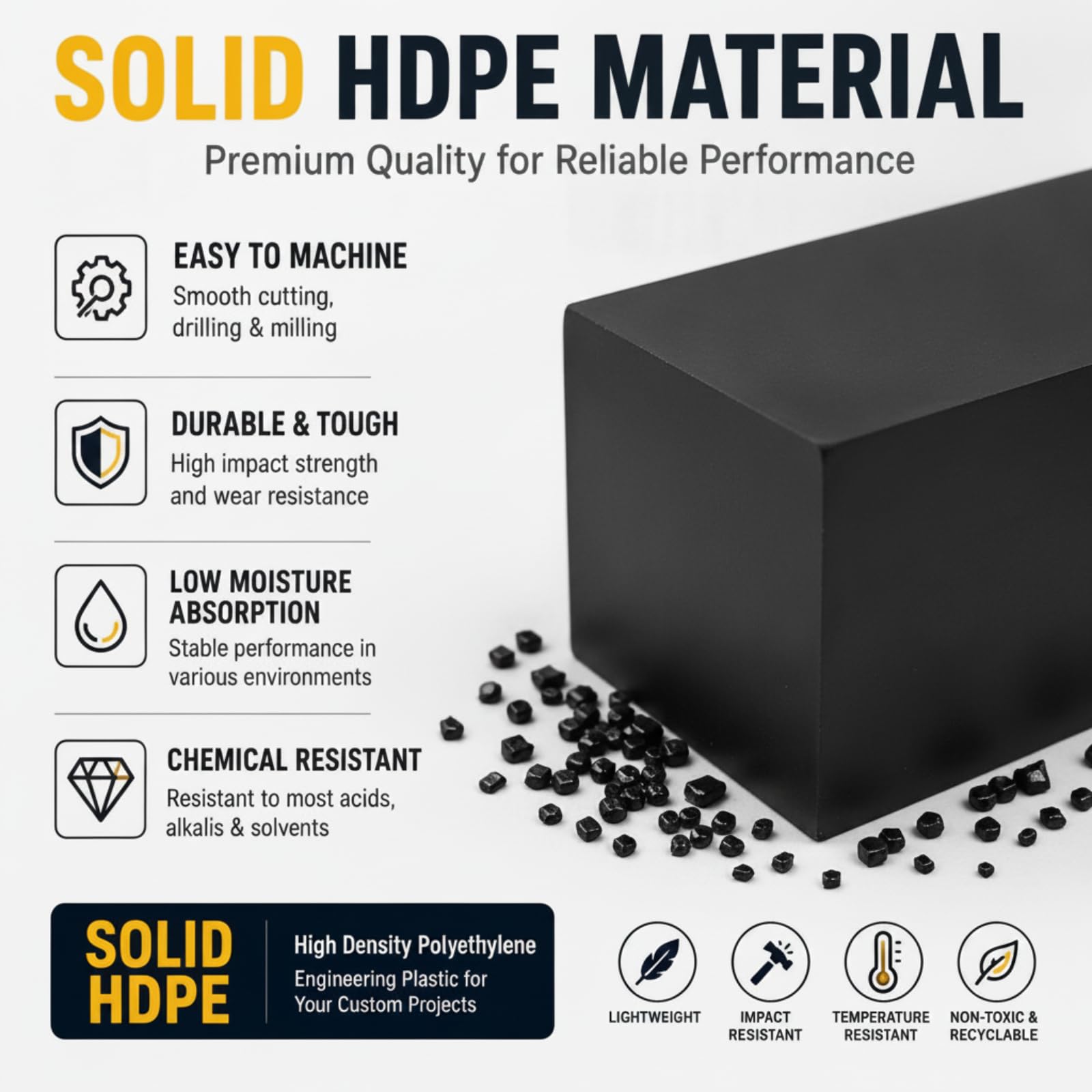 HDPE Plastic Blocks - Cut, Mill & DIY -3