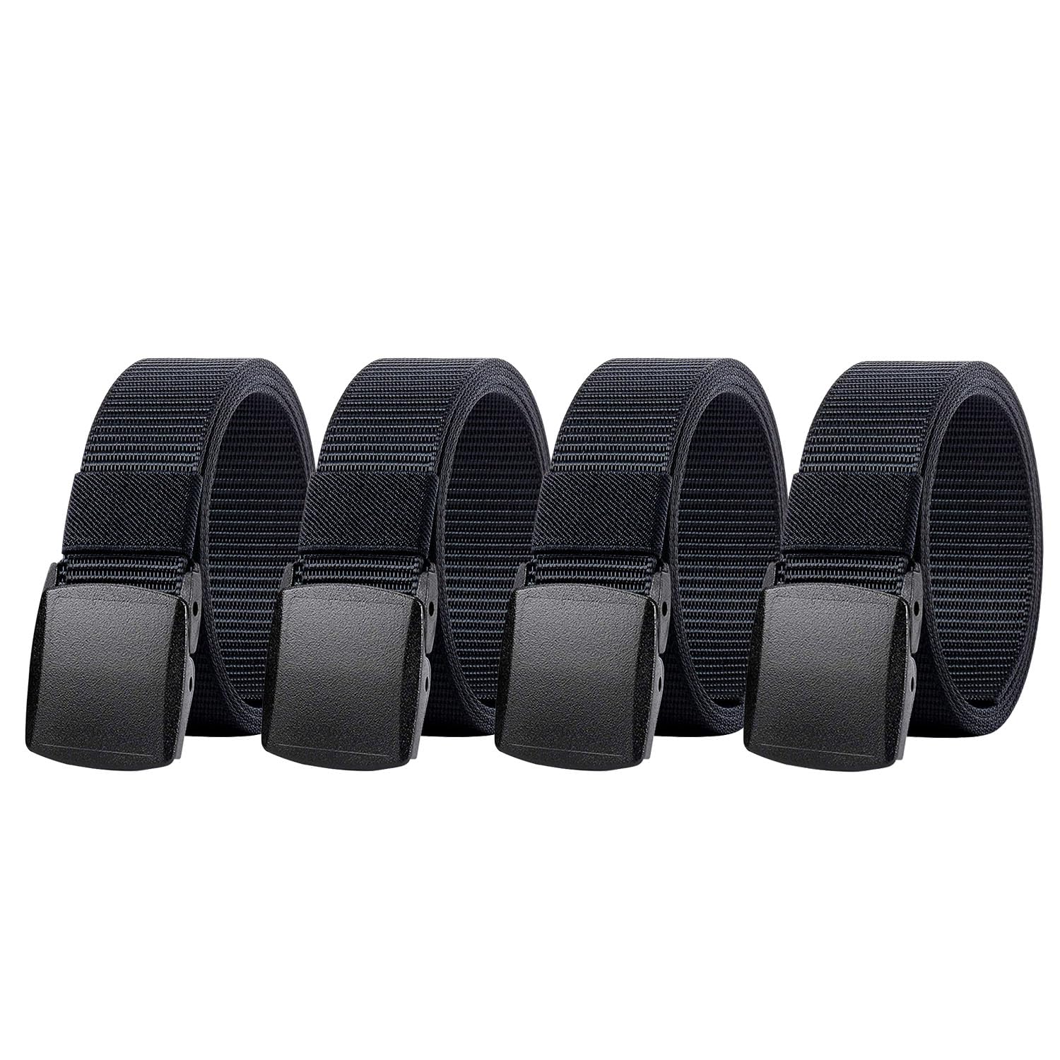 Ketoviss 4PCS Work Belts for Men, Unisex Nylon Canvas Belt for Men and Women, Adjustable Nylon Fabric Belt with Plastic Buckle Length 130 cm, Width 3.8 cm