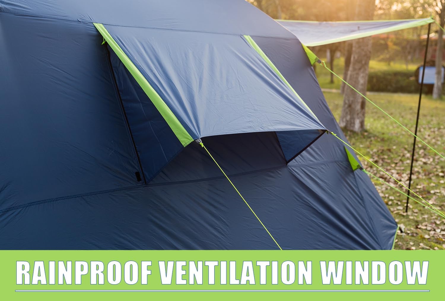 Three Bears 6-Personen-Zelt, 3000 mm wasserdicht, doppellagig mit Raumteilern, farbcodierten Schnallen, Vorzelte vorne & hinten als Sonnenschutz nutzbar – ideales Familienzelt für Camping & Outdoor.
