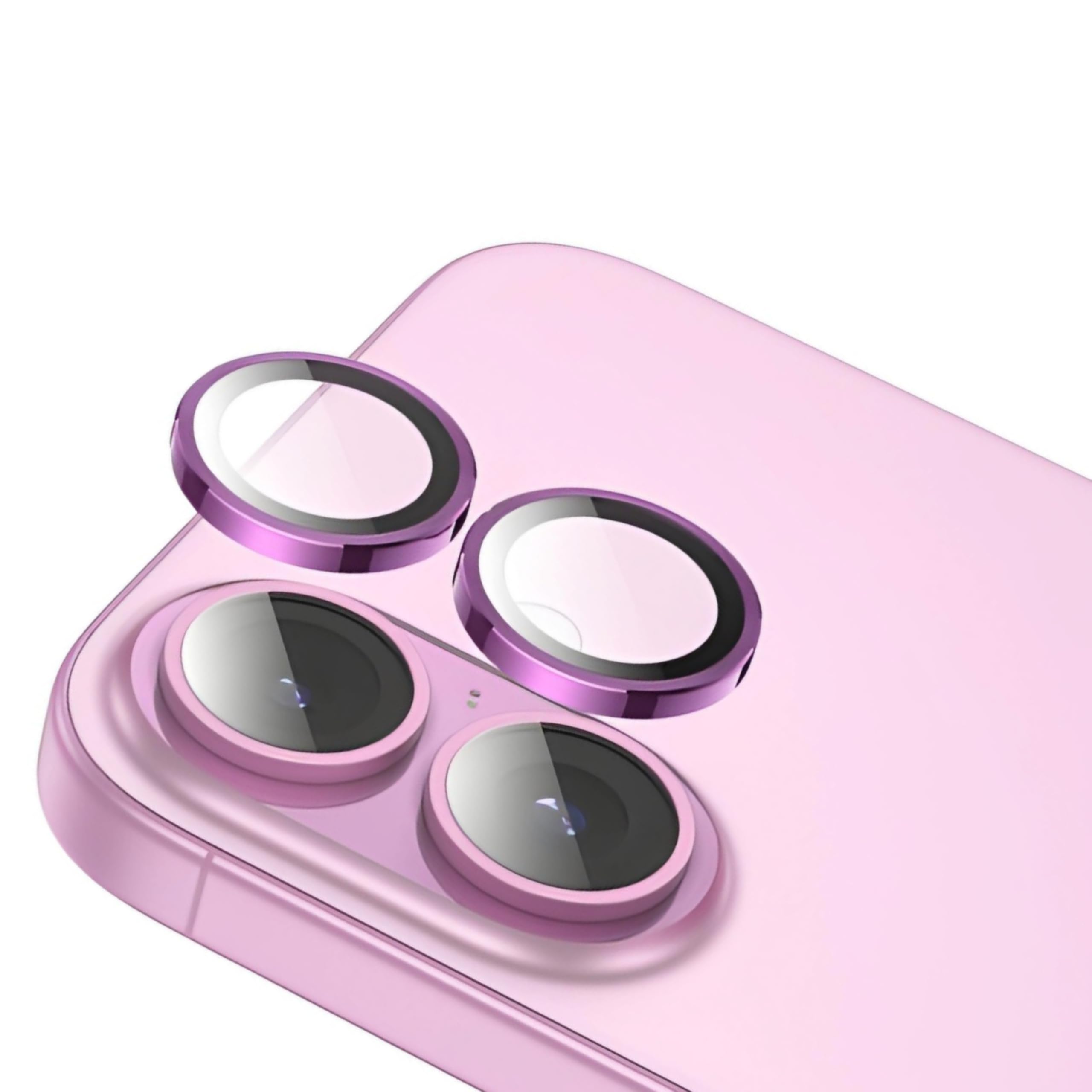 TECH KONNECT iPhone, 16/16 Plus Camera Lens Protector, Camera Protector for iPhone, 16/16 Plus (Anti-Scratch) (Pack of 1) (Rose Pink)