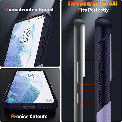 Miniatura 6 de Funda resistente para Samsung Galaxy S21 FE (5G) de 6.4 pulgadas, 4 esquinas con bolsas de aire protección contra caídas de 12 pies, agarre