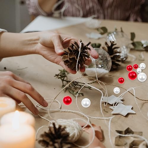 Miniatura 4 de LIOOBO Perla de relleno de jarrón de Navidad cuentas flotantes para decoración de jarrones, cuentas rojas y blancas para centros de mesa, 500