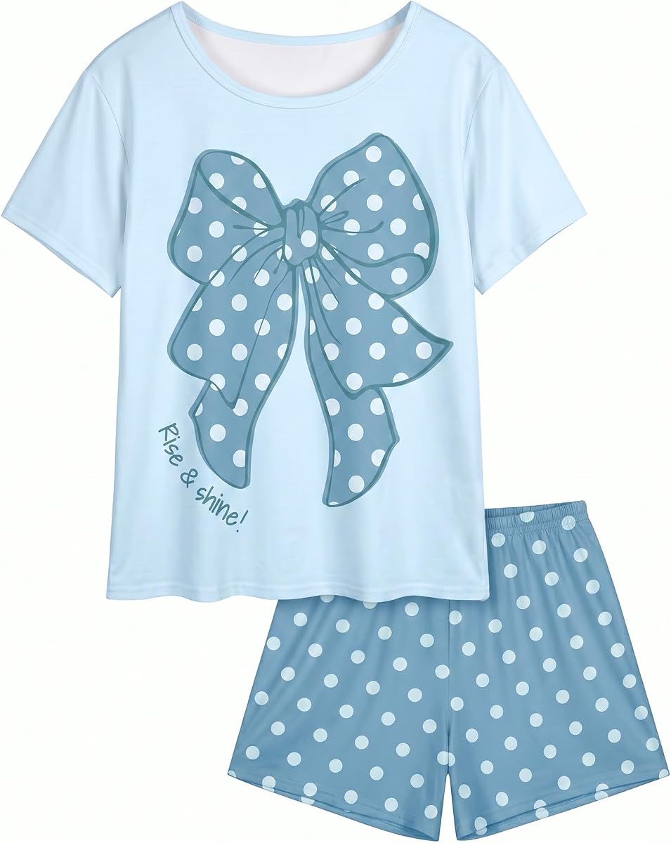 Pijamas para niñas para niños, conjuntos de ropa de dormir de verano para adolescentes de 8 a 15 años