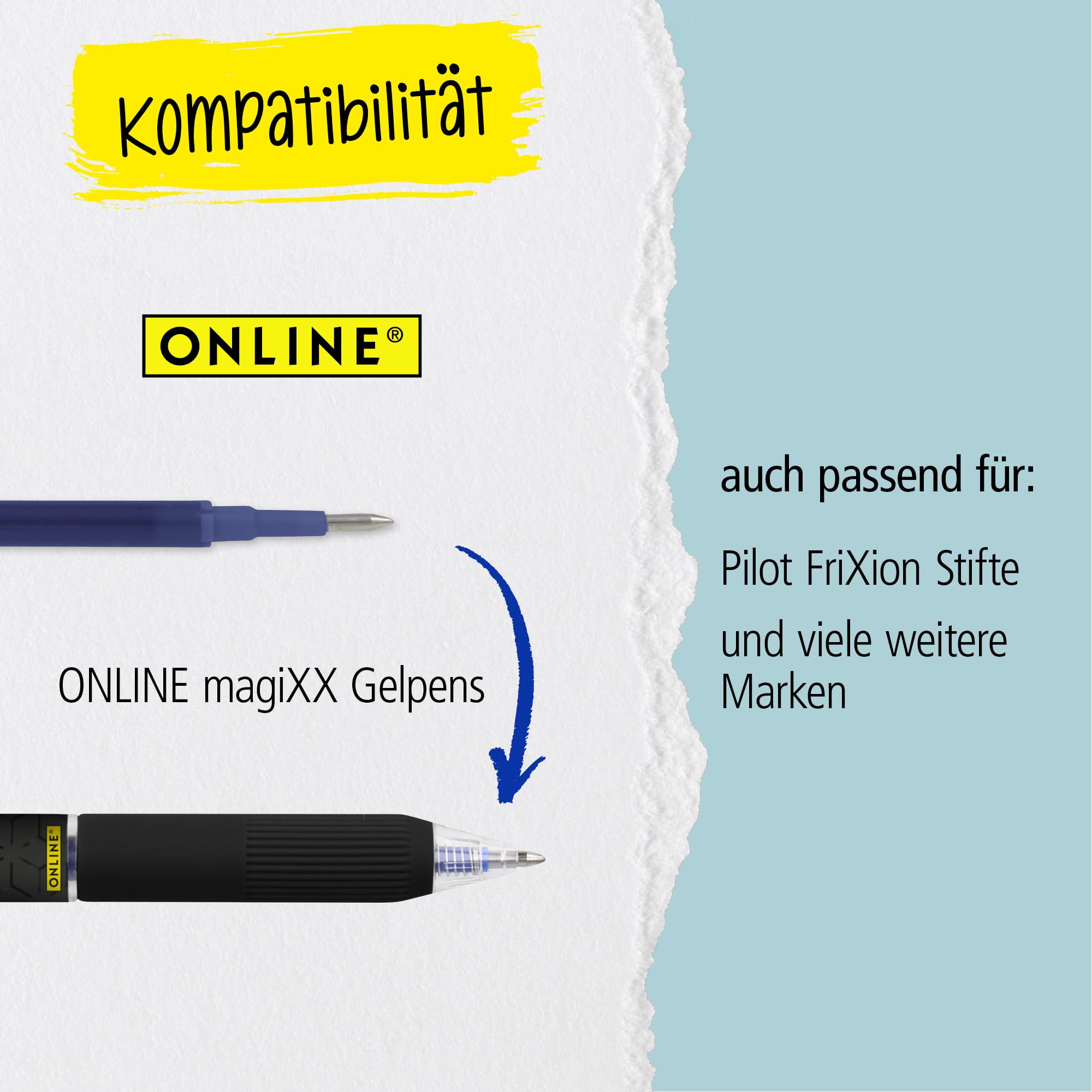 Online MagiXX Erasable Pen Black I Gel Pen Blue Erasable