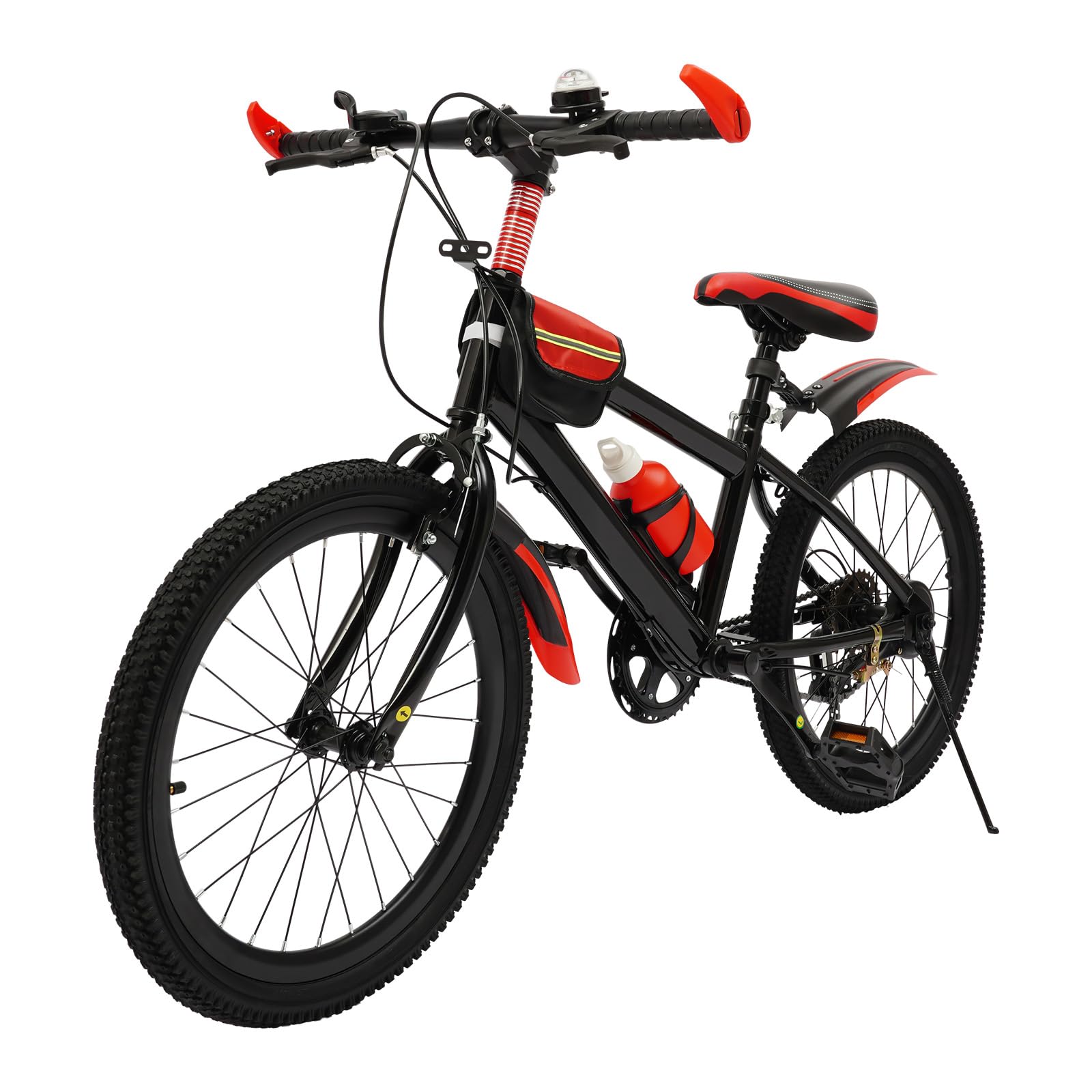 CHERIPOLI 20 Inch 7 Gang Mountain Kids Bicycle, children Bike Maximum weight capacity 85 kg, Multiple Colors red green, for Boys Girls and teen Unisex (Red)