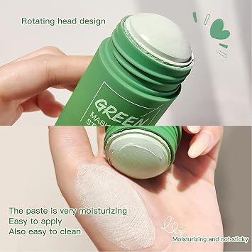 Green Tea Mask Stick for Face,2 Pack Deep Cleansing Clay Mask, Blackhead Remover & Pore Minimizer with Green Tea Extract,Oil Control & Moisturizing Ma-sk for All Skin Types,Suitable for Women and Men