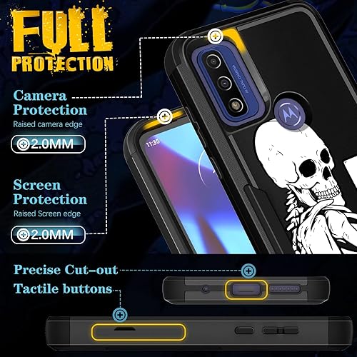 Miniatura 5 de Funda para Motorola Moto G PureG Power 2022G Play 2023, para mujeres y niñas, estilo esqueleto selfie, resistente, grado militar, a prueba de