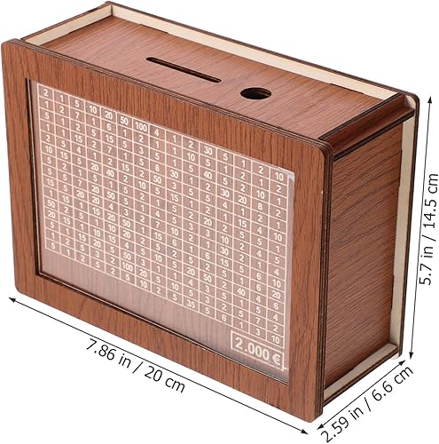 Miniatura 5 de Alipis Alcancía de madera para adultos, banco de dinero de madera con caja de dinero de ahorro, banco de monedas con contador para fondos de