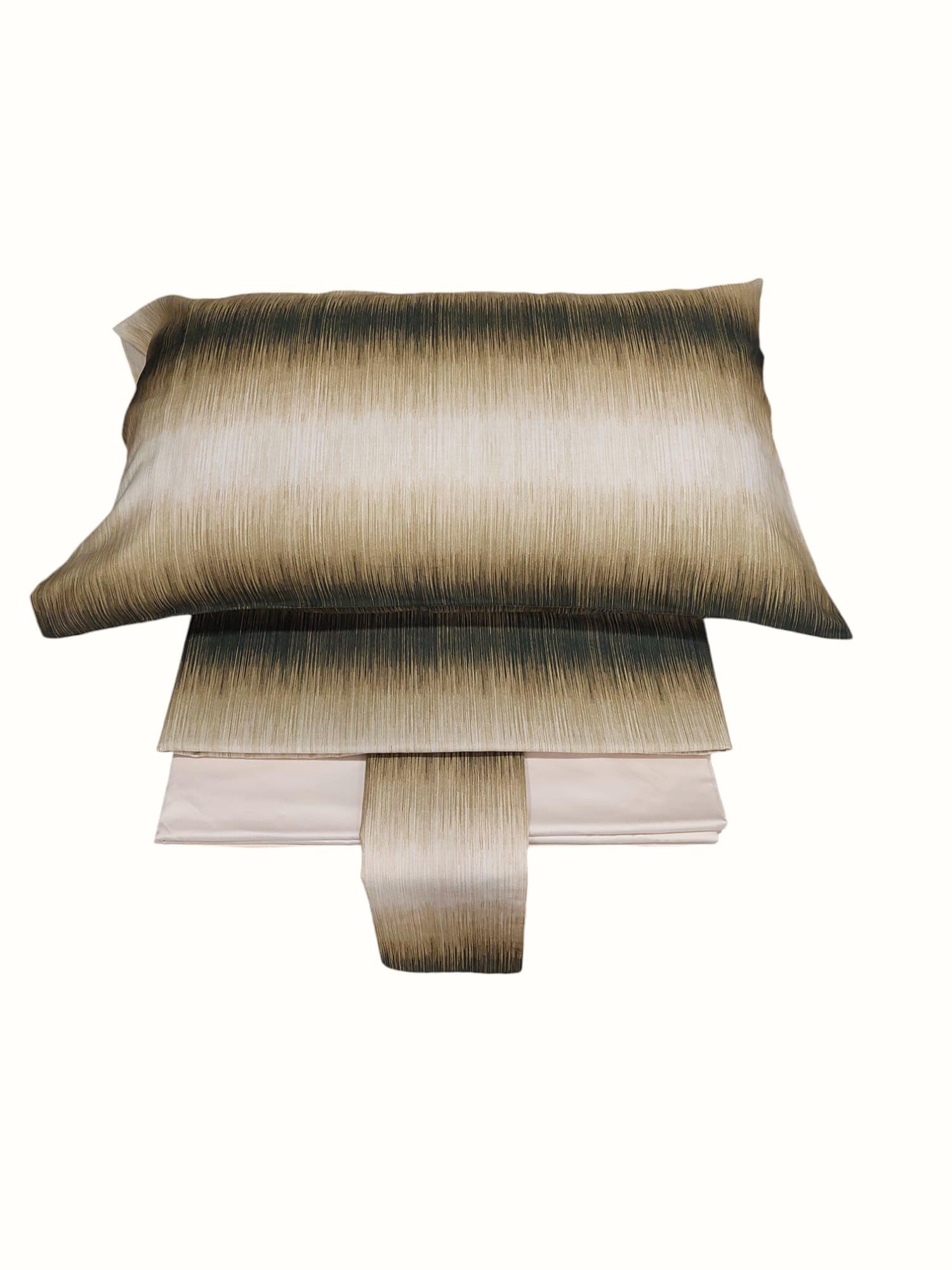 Dondi Home Completo lenzuola matrimoniale, realizzato su raso di cotone 100% stampato con microfantasia, made in Italy art. Shades col. Mostarda