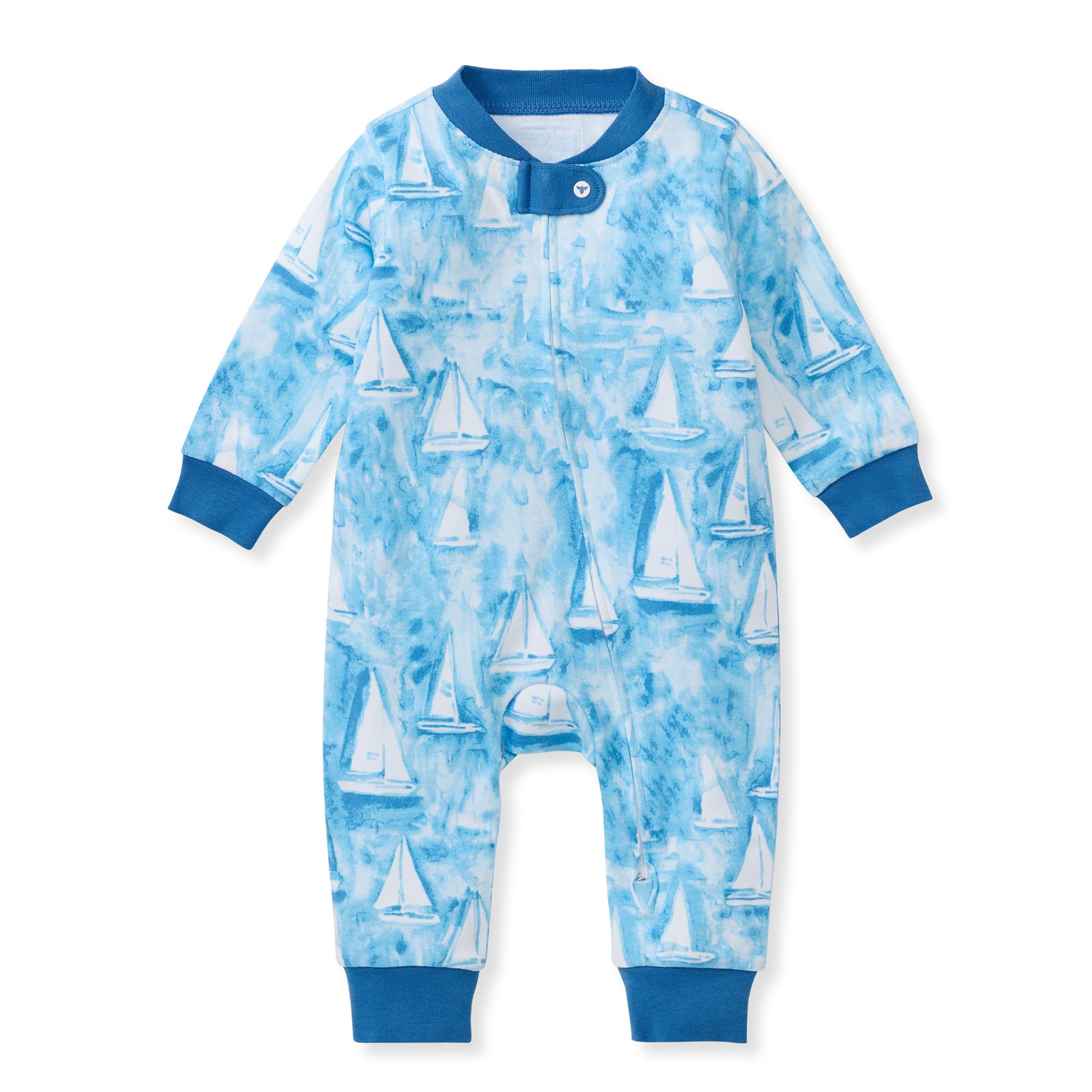 Burt's Bees Baby Boys Footless Pajamas, Sleep and Play Loose Fit, 100% Organic Cotton Soft One-piece PJs, Sizes NB to 6-9 Months
