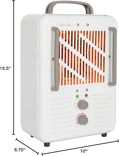 Miniatura 9 de Comfort Glow EUH341 Milkhouse Style Calentador eléctrico 5,200 Btu, blanco, longitud 7 pulgadas, ancho 10,25 pulgadas, altura 15,5 pulgadas