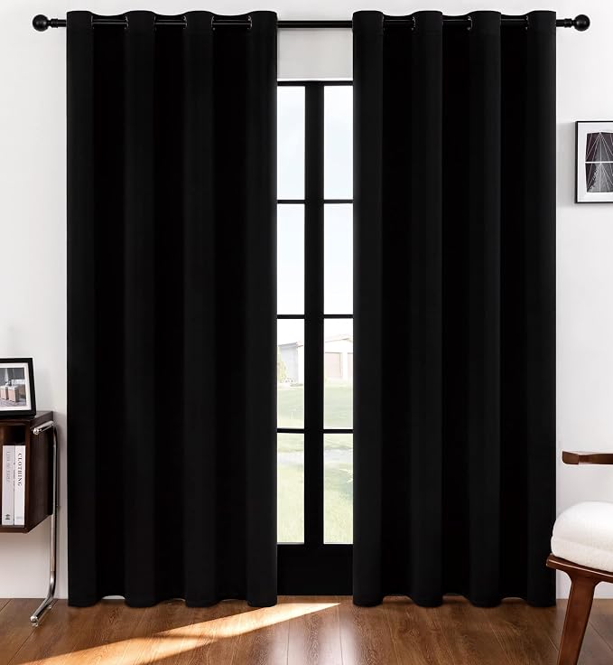 Rutterllow Thermal Insulated Room Darkening Curtains 2 Panels 52 x 84 Inch