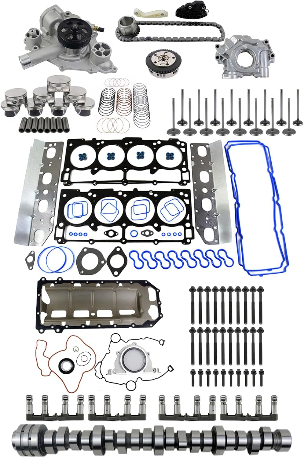 GELUOXI MDS 5.7 HEMI Engine Overhaul Rebuild Kit Replacement for 2009-2015 Chrysler Jeep Grand Cherokee Dodge Challenger Charger Durango 53022372AA 53021726AD 53021726AE
