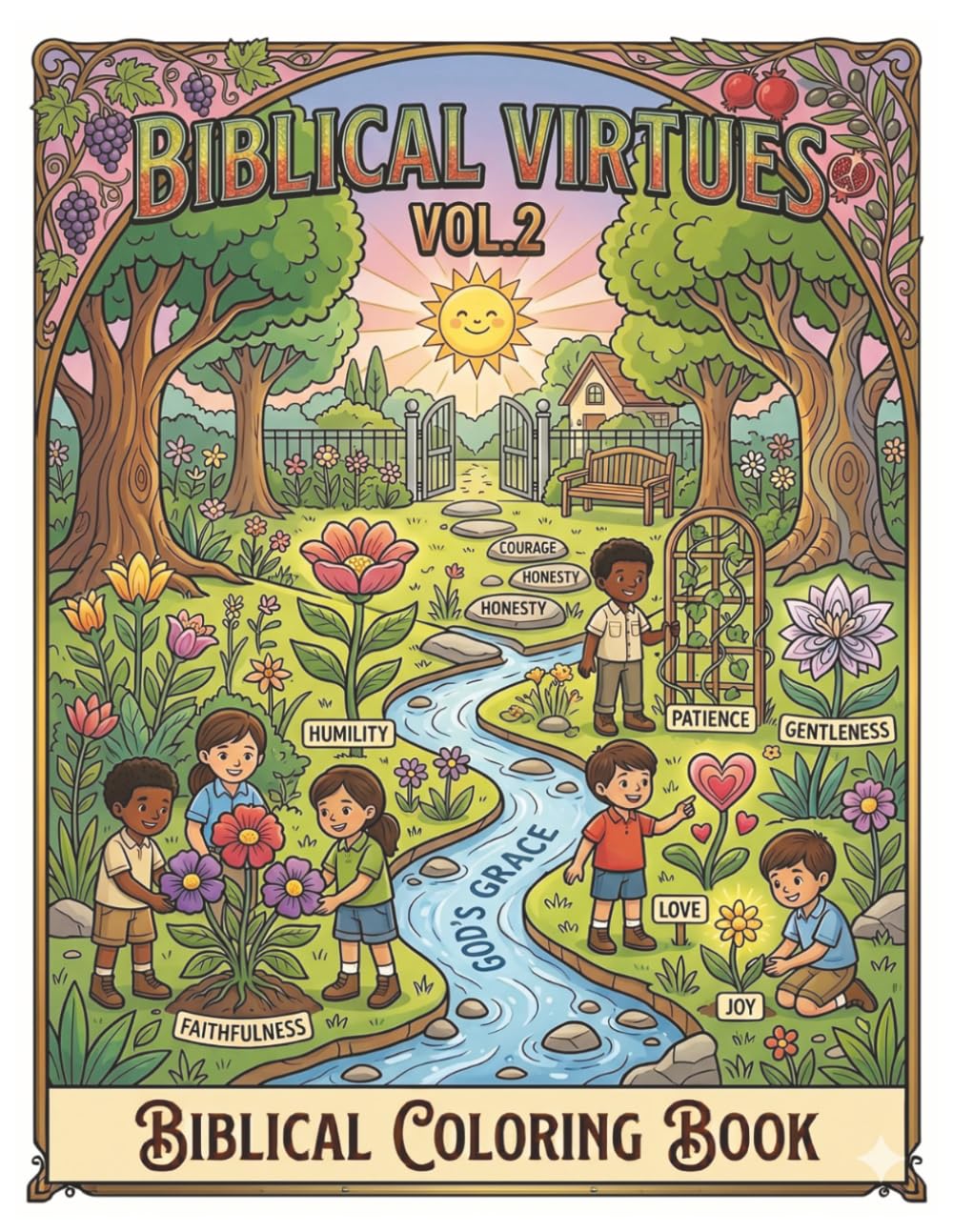 Bible Coloring Biblical Virtues of the Bible Vol.2, Bible Stories, Coloring Book, Biblical Coloring Book: Bible illustrations, Disciples of Jesus ... book, Sunday school Activity Book, Noah's Ark