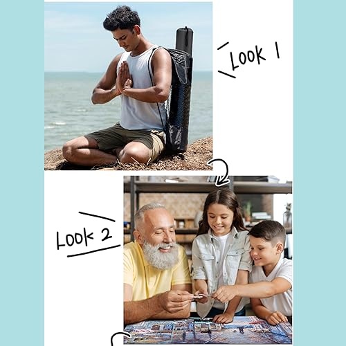 Miniatura 6 de Alfombrilla enrollable para rompecabezas, 46 x 30 pulgadas, almohadilla de goma negra de hasta 2000 piezas, rompecabezas grande mate rollo a 2000