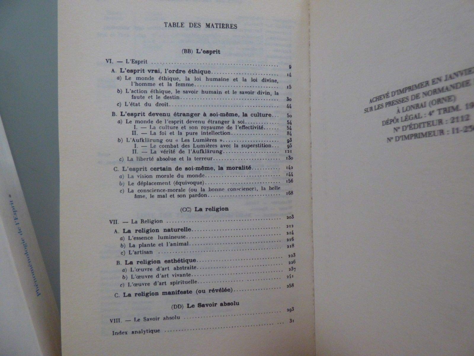 La phénoménologie de l'esprit - 2 volumes