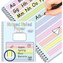 Colored Raised Line Handwriting Paper 8.5x11 Inch Wide Ruled Writing Paper Spiral Bound with ADHD 0.63 In Spacing Multi Sensory Dysgraphia Pad Handwriting Practice Workbook for Kids Kindergarten