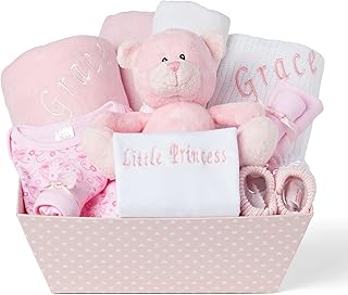 Baby Box Shop Personalised Baby Gift Set - 12 Baby Girl Esse