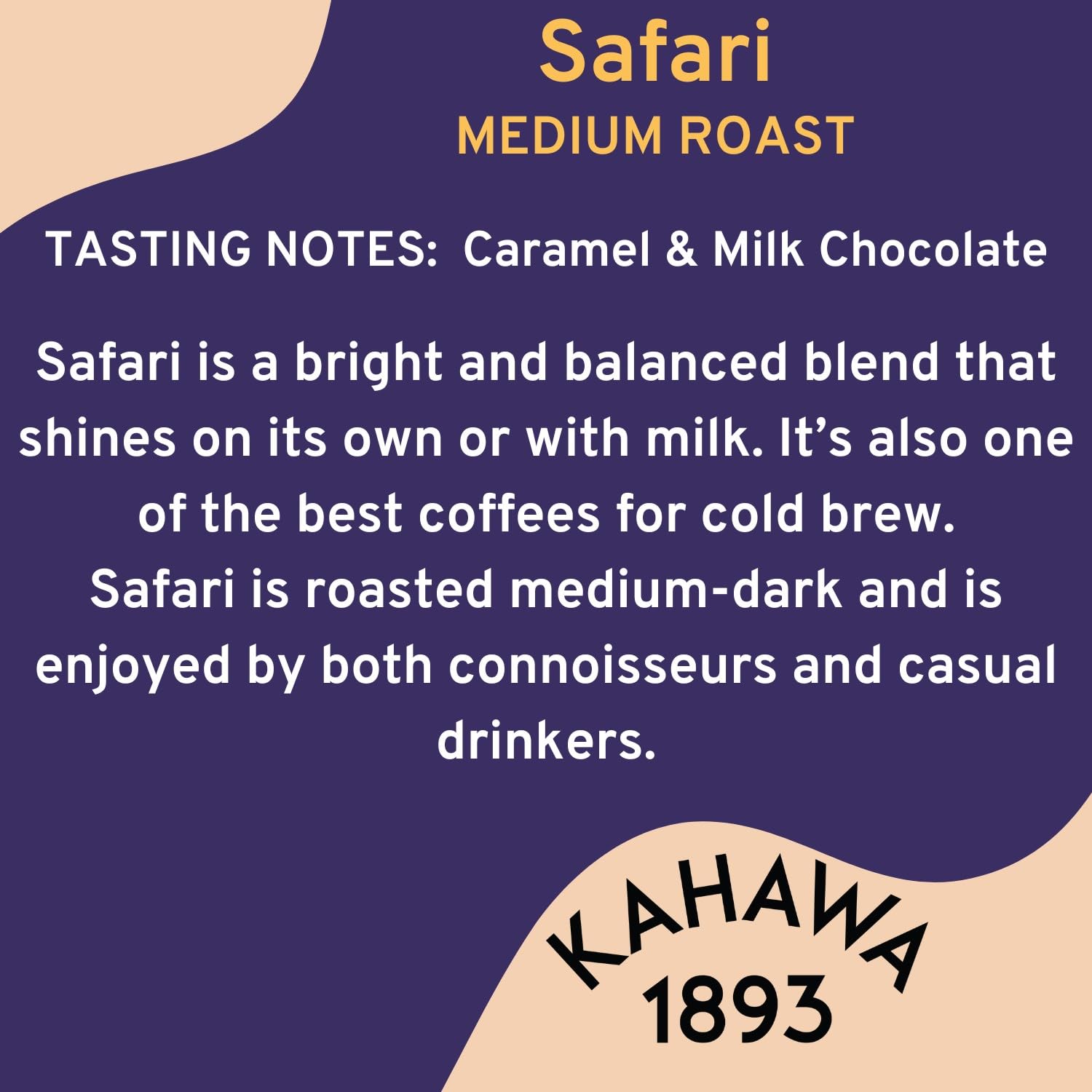 KAHAWA 1893 - Whole Coffee Beans - Safari Blend - Great for Cold Brew - As Seen on Shark Tank - Medium Roast - Directly Farmer Sourced from Kenya - Tasting Notes: Caramel & Milk Chocolate -2ct