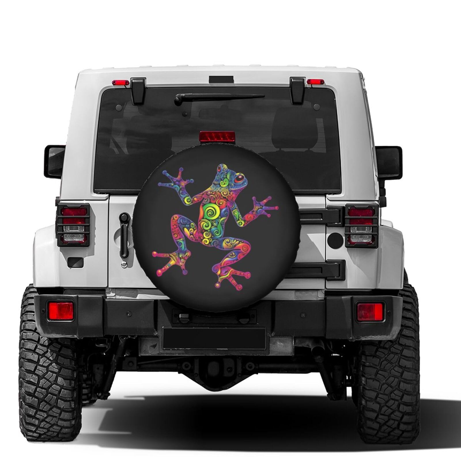 Foruidea Boho Frog Tree Spare Tire Cover Dust-Proof Wheel Tire Cover Fit Trailer, RV, SUV and Many Vehicle 15 Inch