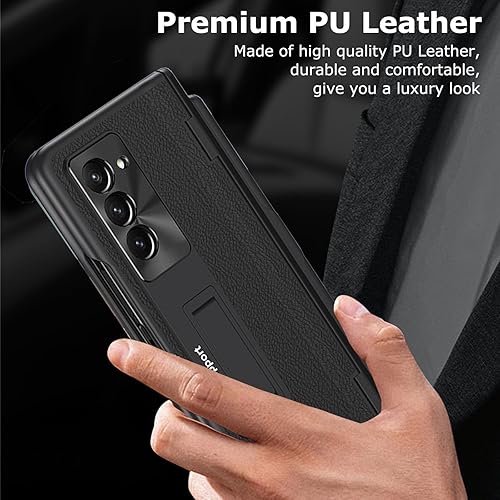 Miniatura 6 de Funda para Samsung Galaxy Z Fold 5 con soporte para bolígrafo S y bolígrafo, protección de bisagra, protector de pantalla integrado, función atril,