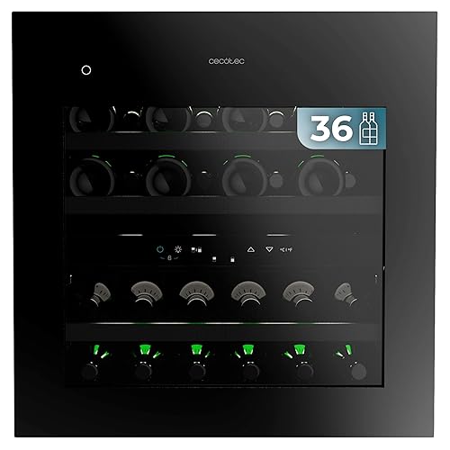 Cecotec Cave à Vin Encastrable 36 Bouteilles 60x60cm avec Compresseur