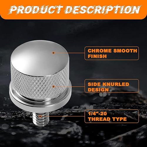 Miniatura 3 de Eumti 2 tornillos para guardabarros traseros cromados de 14 "-20 roscas de liberación rápida compatibles con Harley Davidson Touring Flhtc Road King