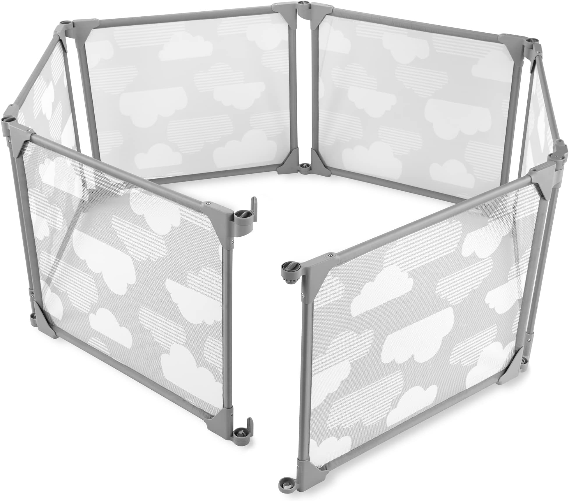 Skip Hop Expandable Baby Gate, Playview Enclosure, Silver Lining Cloud