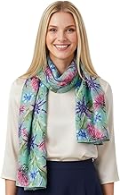 GFM® Women’s Premium Scottish Thistle Scarf – Large 180x90cm Soft Lightweight Luxury Shawl Wrap – Elegant Scotland Heritage Gift for Her – All Season Accessory (PSCF-TH)